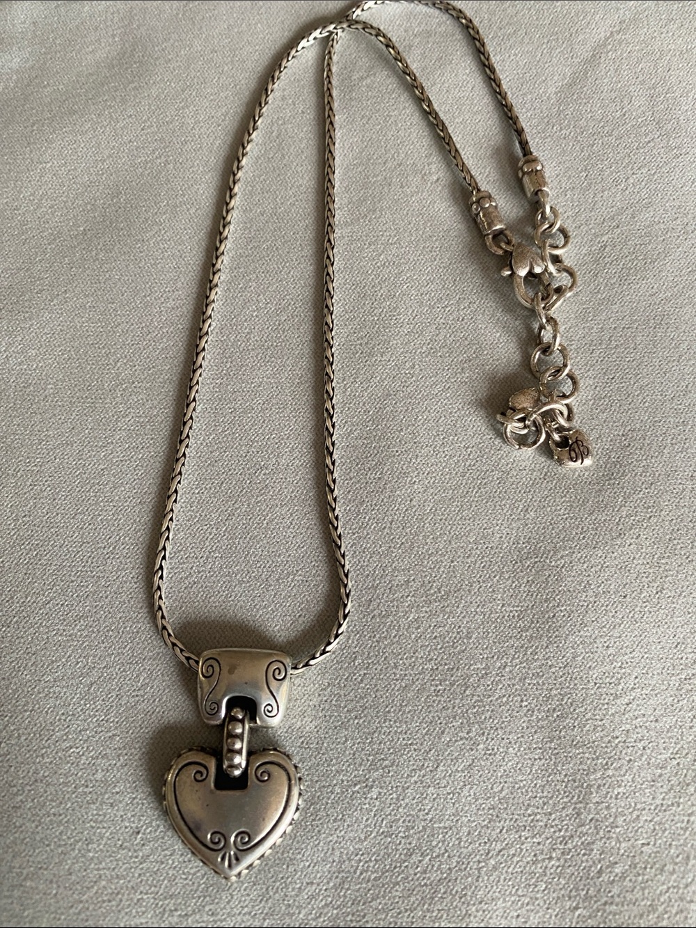 Brighton Cafe au Lait Heart Locket Necklace with Scroll Accents